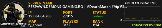 RESPAWN.DEMONS-GAMING.RO | #DeathMatch #Vip #Skin