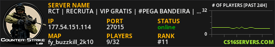 RCT | RECRUTA | VIP GRATIS | #PEGA BANDEIRA | @BRXGames