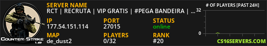 RCT | RECRUTA | VIP GRATIS | #PEGA BANDEIRA | @BRXGames