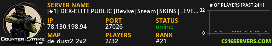 [#1] DEX-ELITE PUBLIC [Revive|Steam|SKINS|LEVELS]